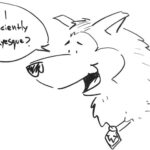 Drawing of a dog asking, "Am I sufficiently husky-esque?"